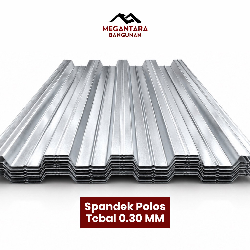 Spandek Polos 0.30mm Per Meter Anti Karat Atap Galvalum Kanopi Gudang Rumah