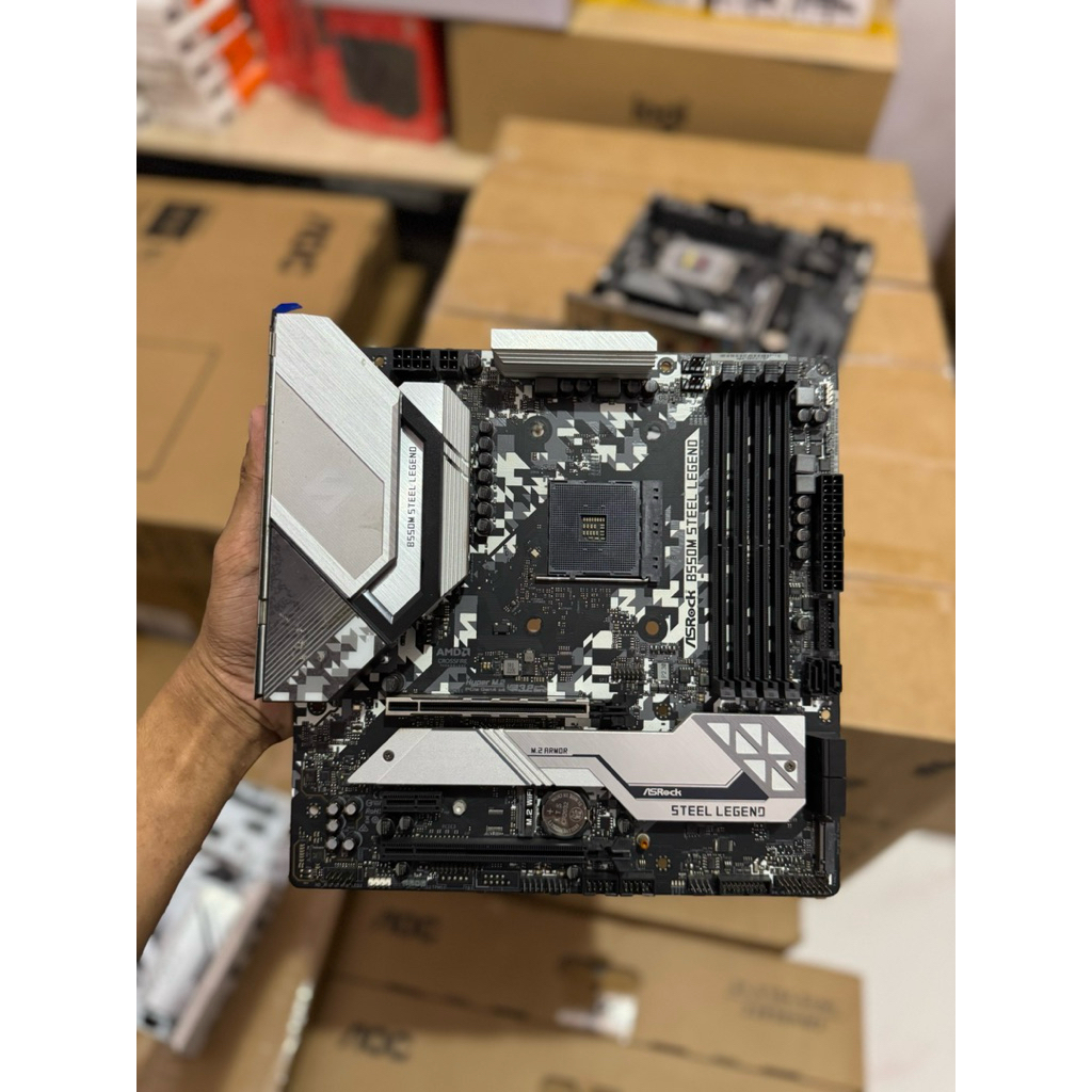 Motherboard Asrcok B550M Steel Legend AM4 Bekas