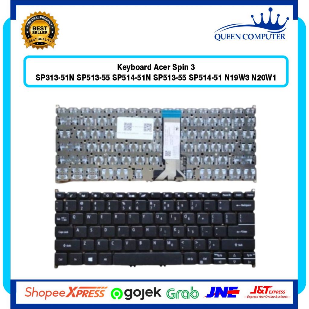 Keyboard Laptop Acer Spin 3 Active SP313 SP313-51 N19W3 N20W1 Spin 5 SP513-55N Series