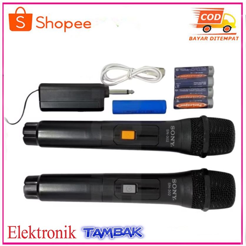 MIC SONY MICROPHONE SONY SN 302 tanpa kabel untuk karaoke isi 2 mic