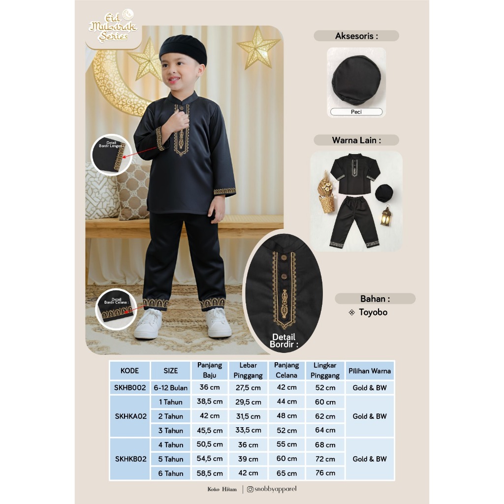 SNOBBY BAJU KOKO ANAK | BAJU LEBARAN | BAJU KOKO BAYI | SKHB002