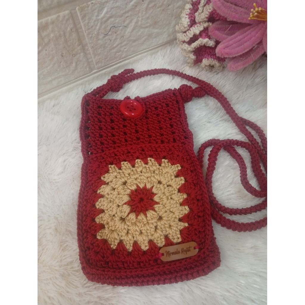 Tas hp rajut slampang warna cantik