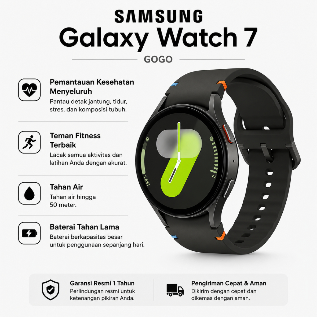 COD, Samsung Galaxy Watch 7, Jam Tangan Pintar, Galaxy AI, Garansi Resmi, Bluetooth, Kesehatan, GPS,