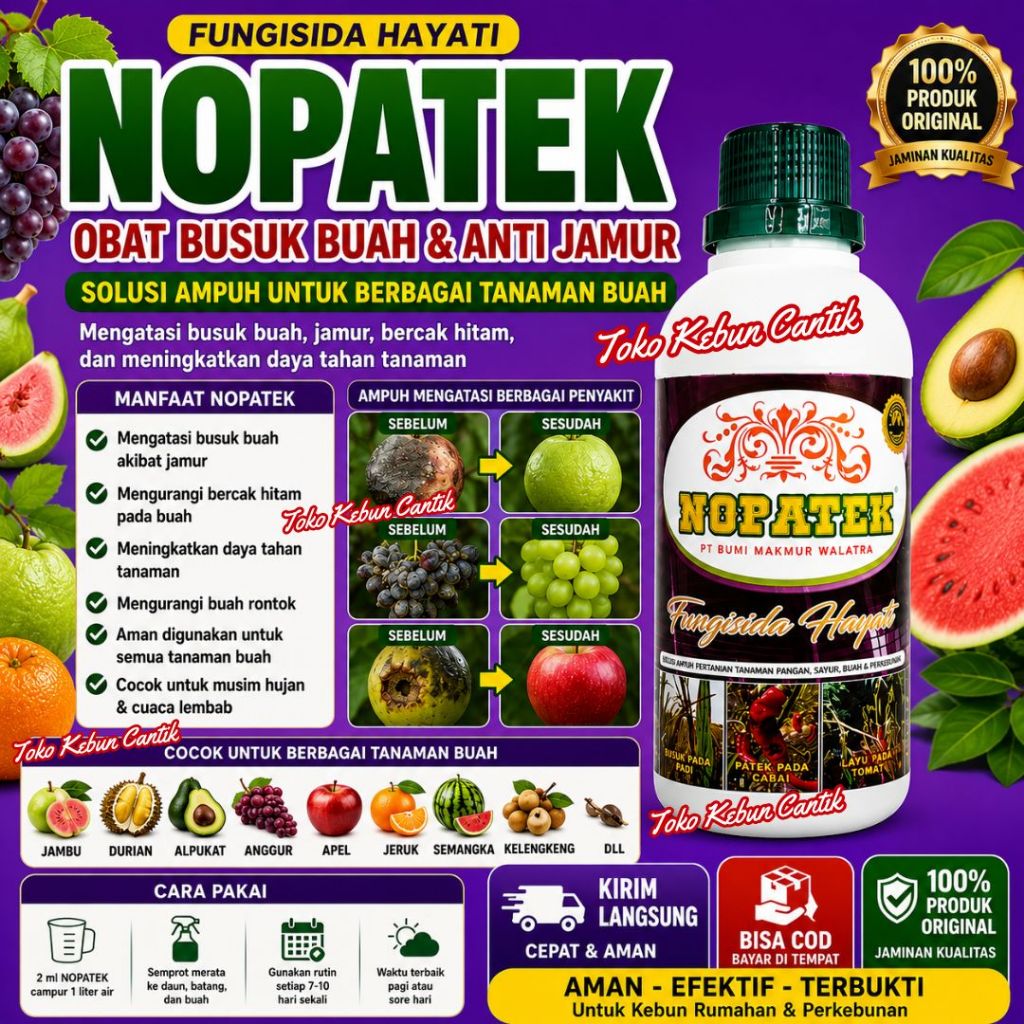 NOPATEK Fungisida Tanaman Buah Obat Busuk Buah Dan Jamur Untuk Semua Tanaman