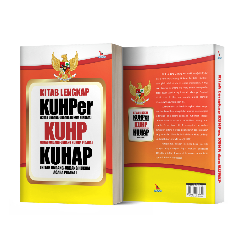 Buku Kitab Lengkap KUHPer, KUHP, dan KUHAP - Hukum
