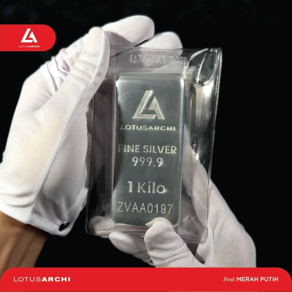 Lotus Archi Perak Batangan 999,9 1000 Gram - Murni, Elegan, Investasi Aman