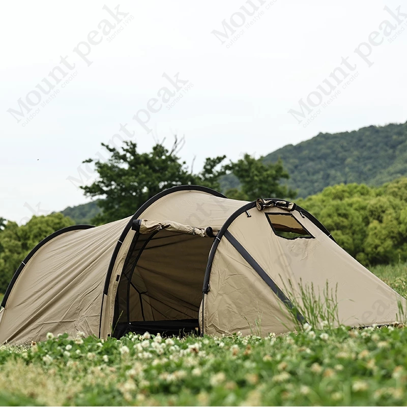 Tenda second kap 2 tenda tunnel 3 pintu dengan cerobong asap tenda camping