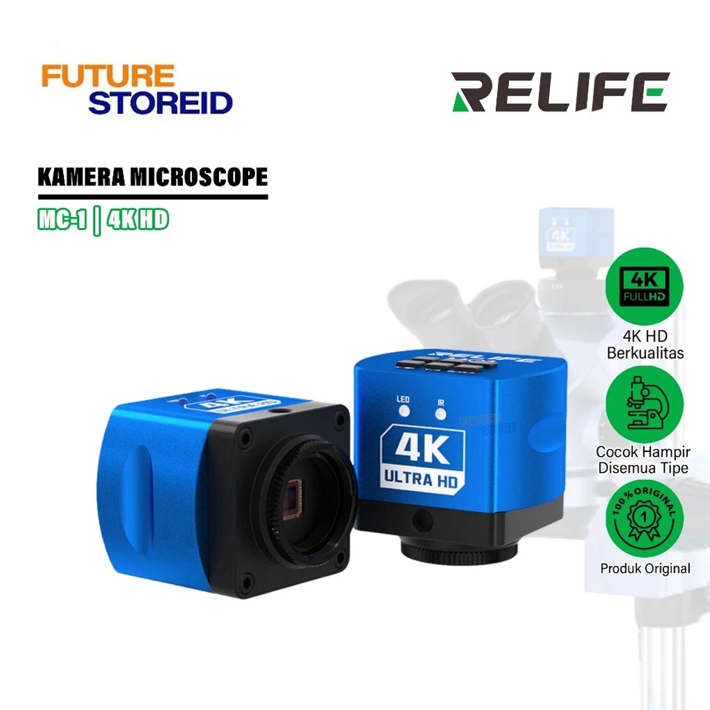 RELIFE MC1 4K FOR CAMERA  MICROSCOPE HD TRINOCULAR ORIGINAL - KAMERA MIKROSKOP MICROSCOPE 4K HD - KA