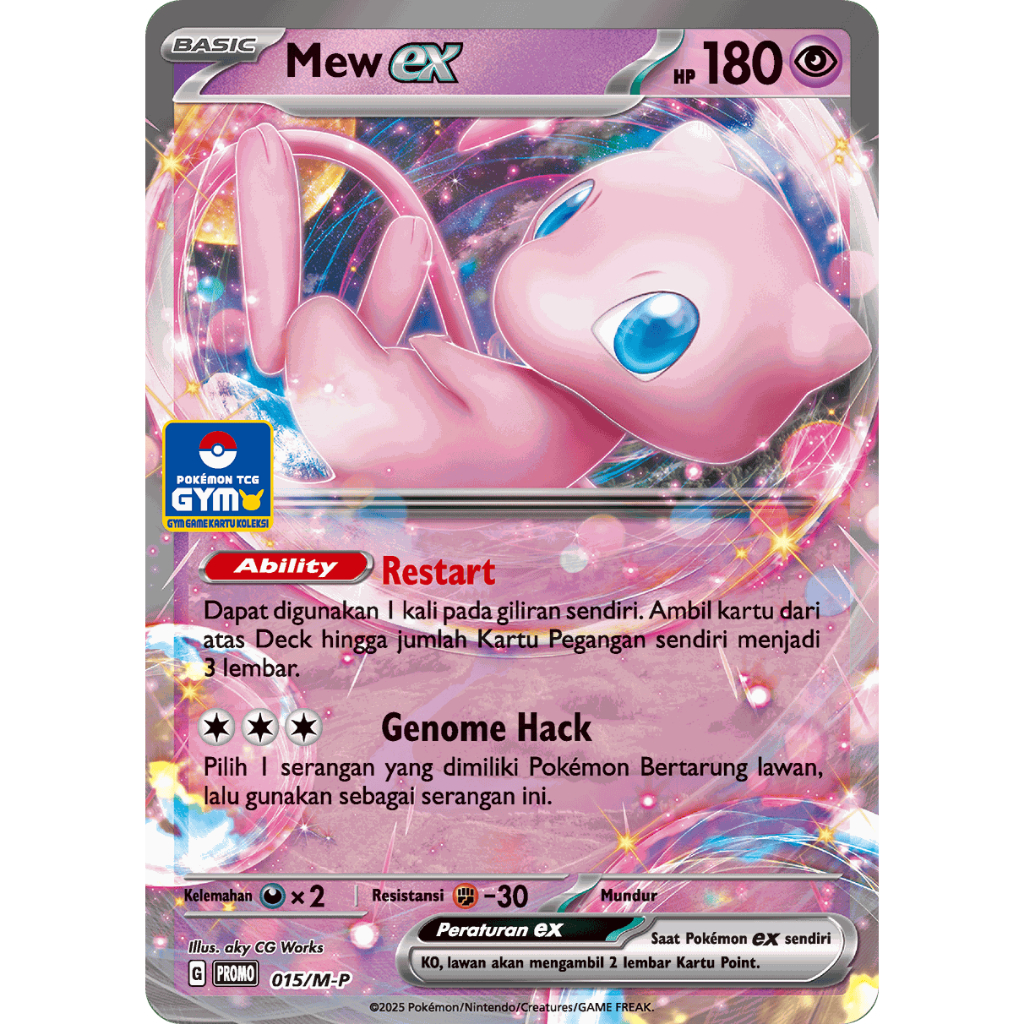 TCG Mew EX (NON HOLO) GYM PROMO 015/M-P KARTU CARD POKEMON INDONESIA ORIGINAL
