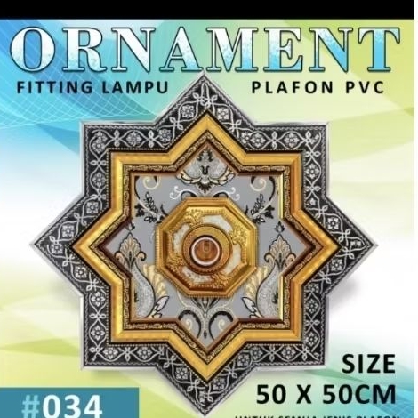 Ornamen Lampu Plafon PVC Double Ukuran 50x50cm