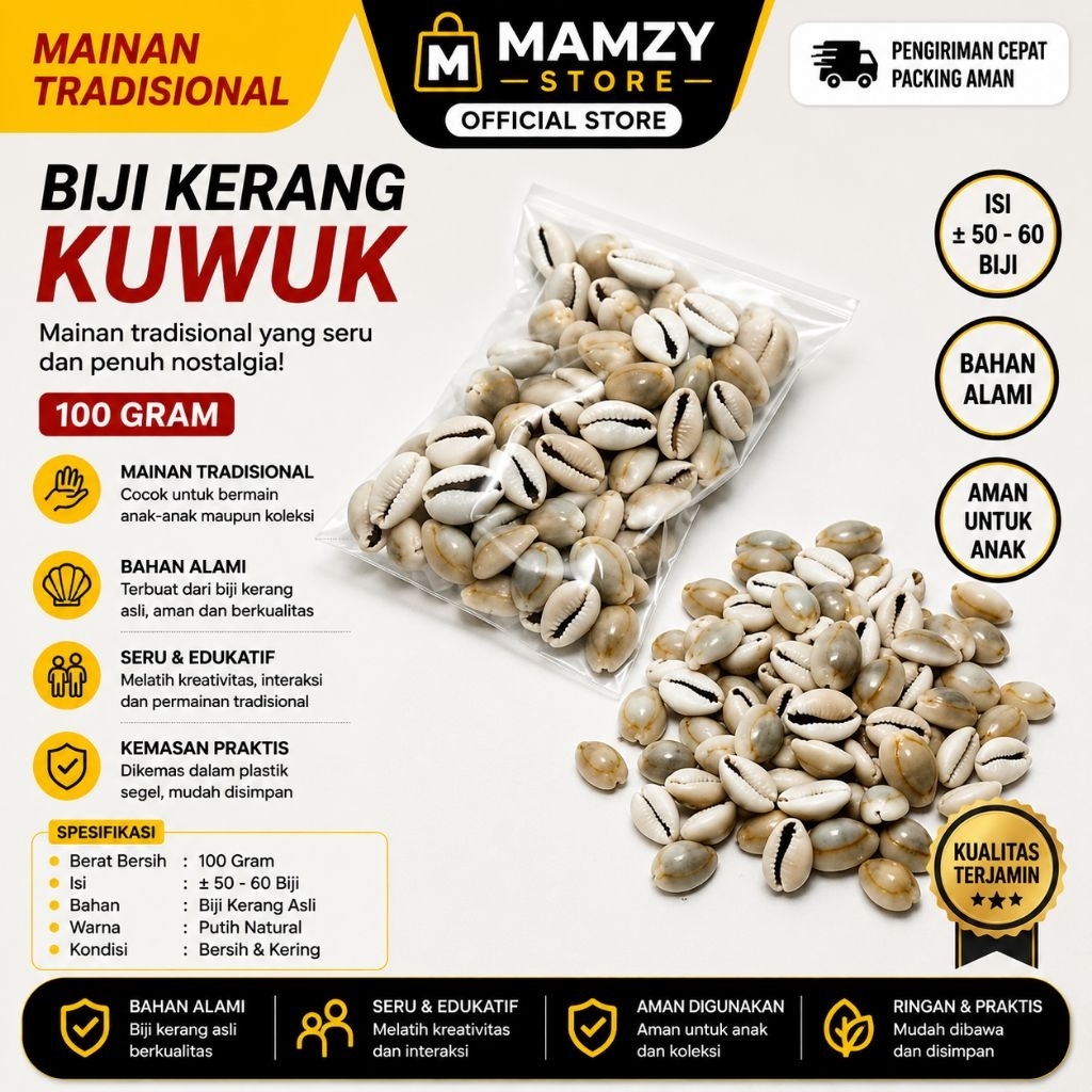 Biji congklak Kuwuk asli kerang Besar BAGUS original 100 gram