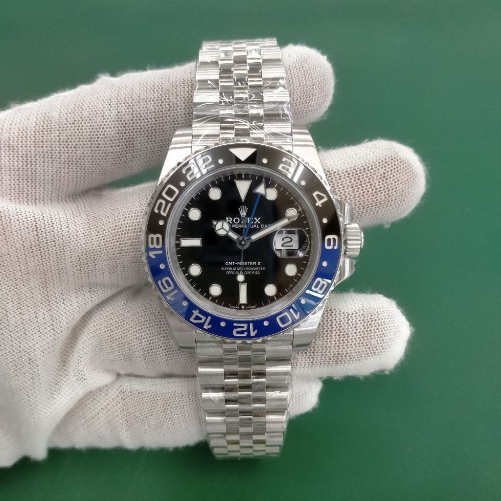 (ROLEX BATGILD VSF)jam tangan pria automatic kaca sapphire box fullset jubile bahan allstaintell 904
