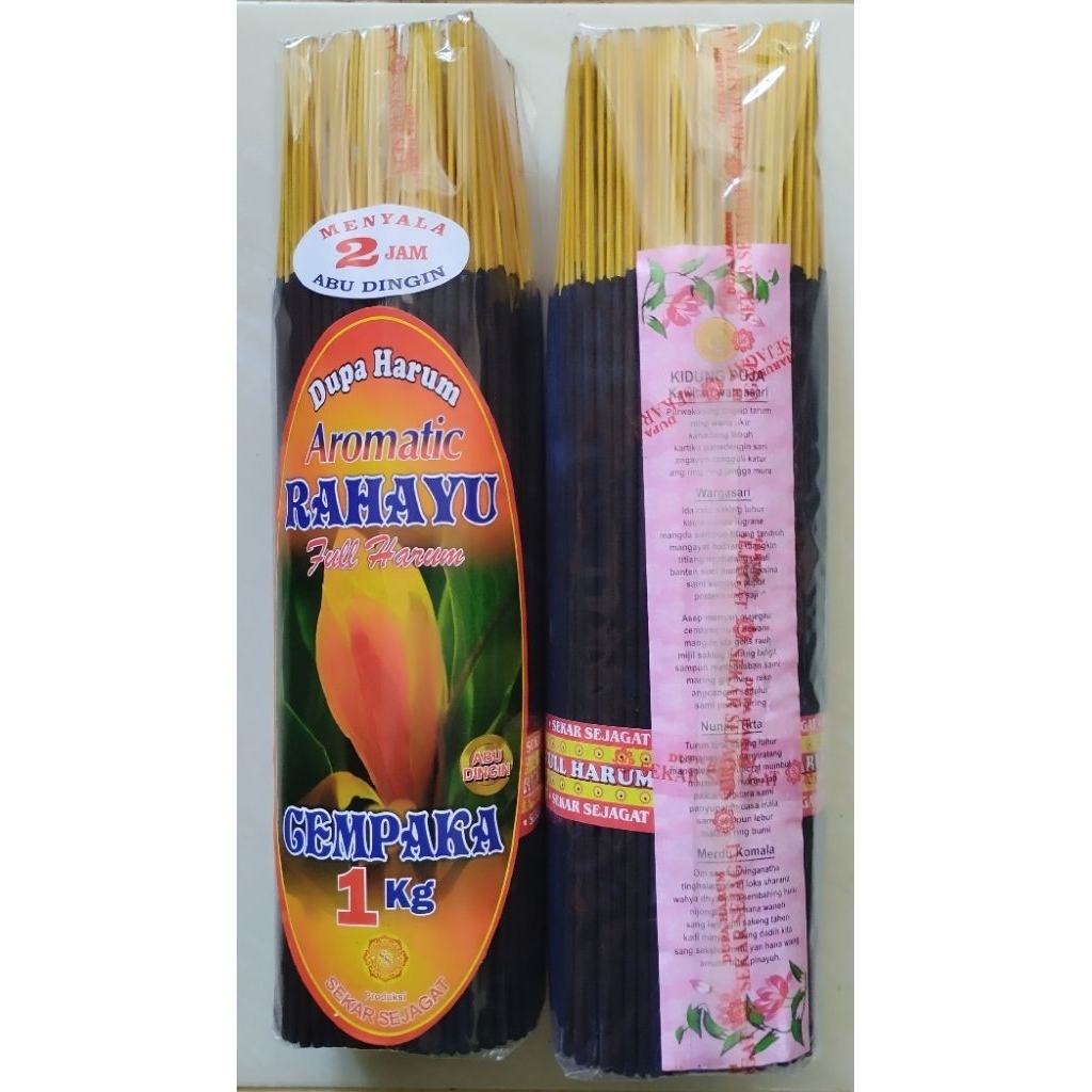 Dupa Aromatic Full Harum Wangi CEMPAKA Kemasan 1 Kg Menyala 2 Jam