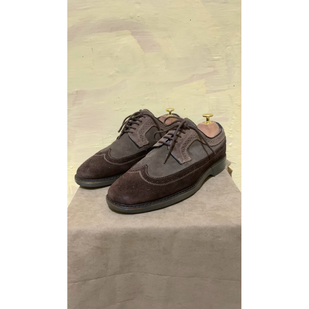 GH Bass Co Longwing Brogue Suede