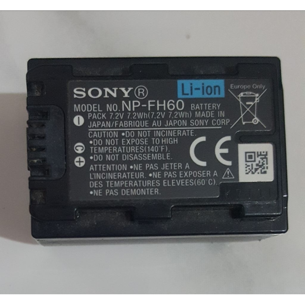 Battery handycam/camcorder bekas Sony NP-FH60