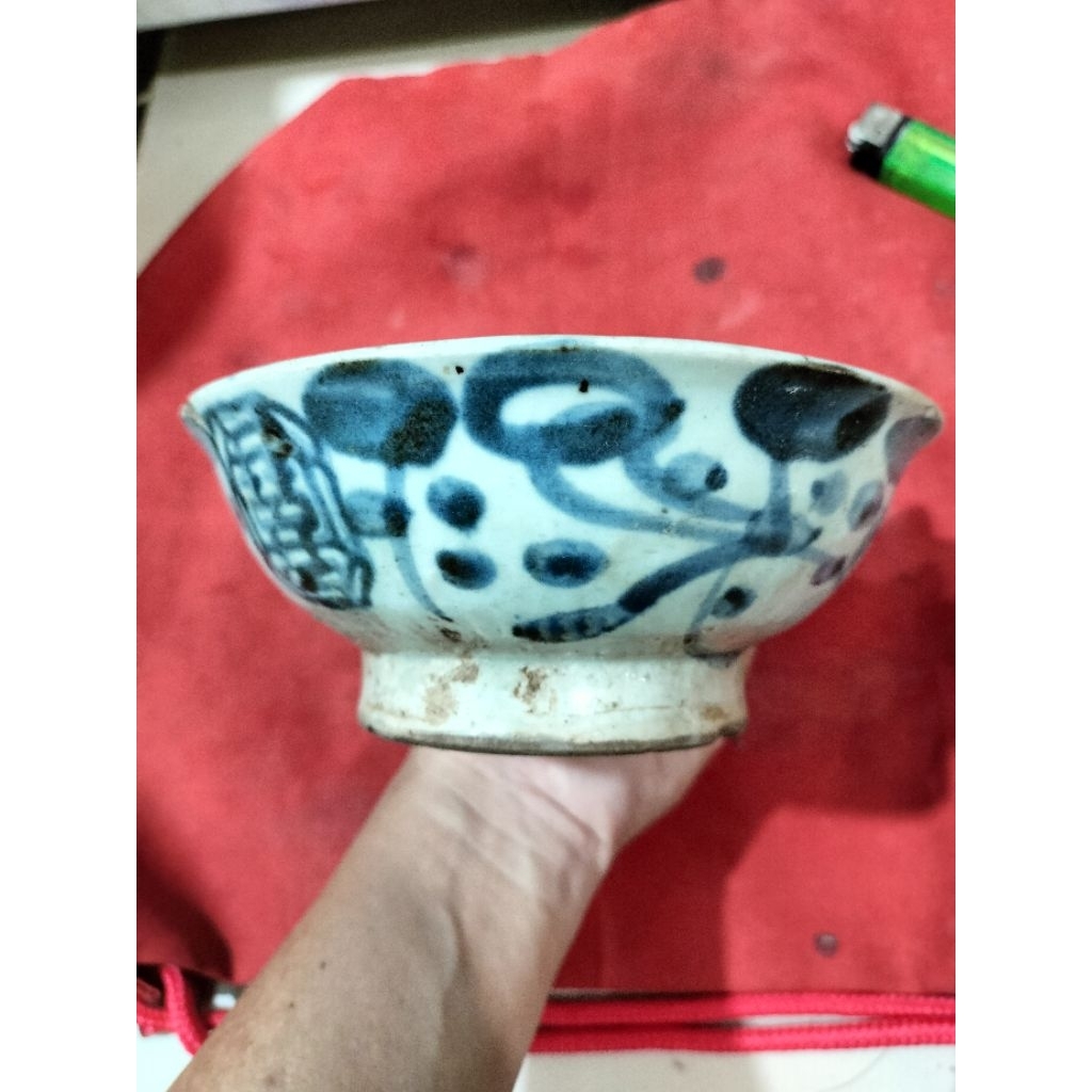 Mangkok kuno china dia15cm porselen dinasti Ming temuan sungai