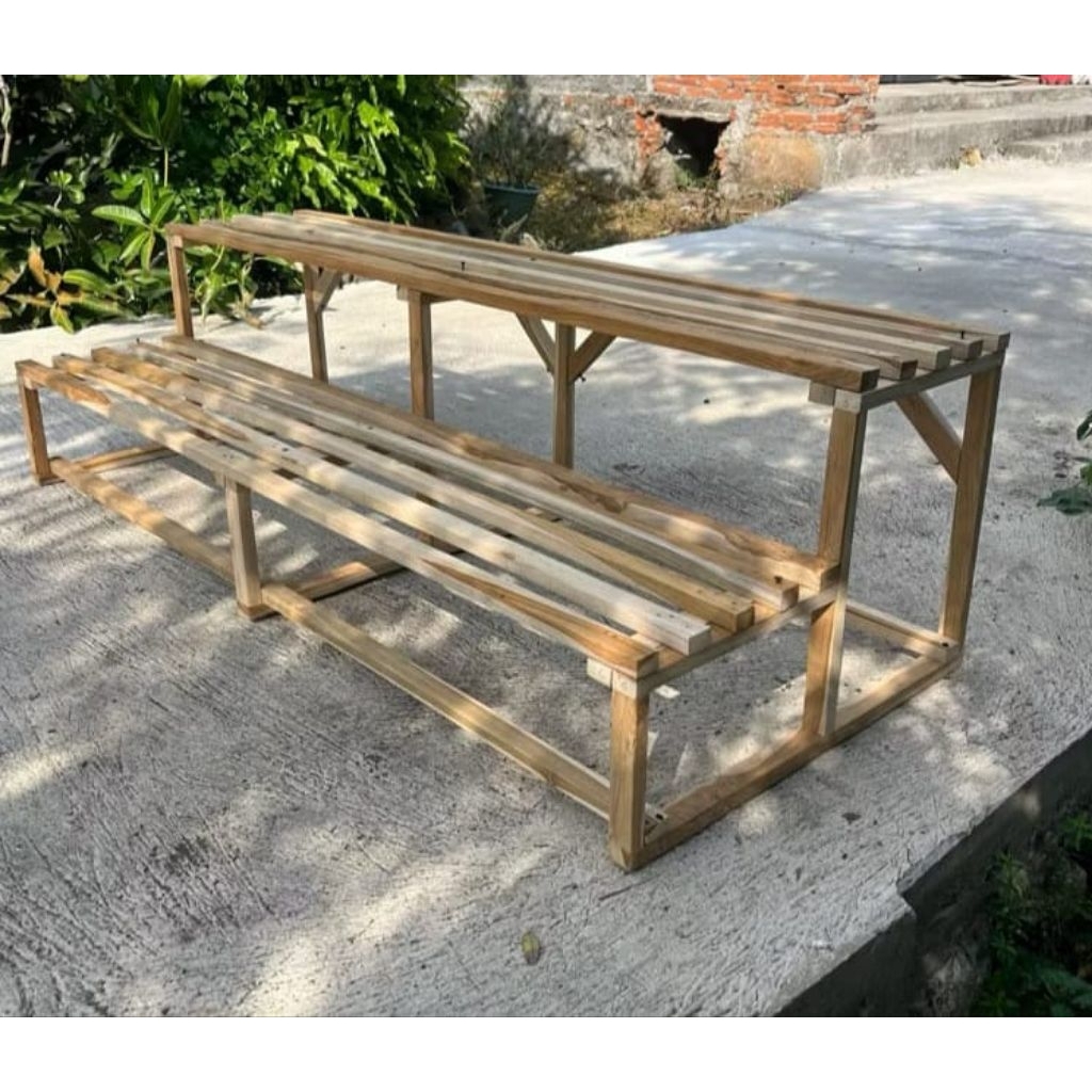 Rak Pot susun kayu jati custom