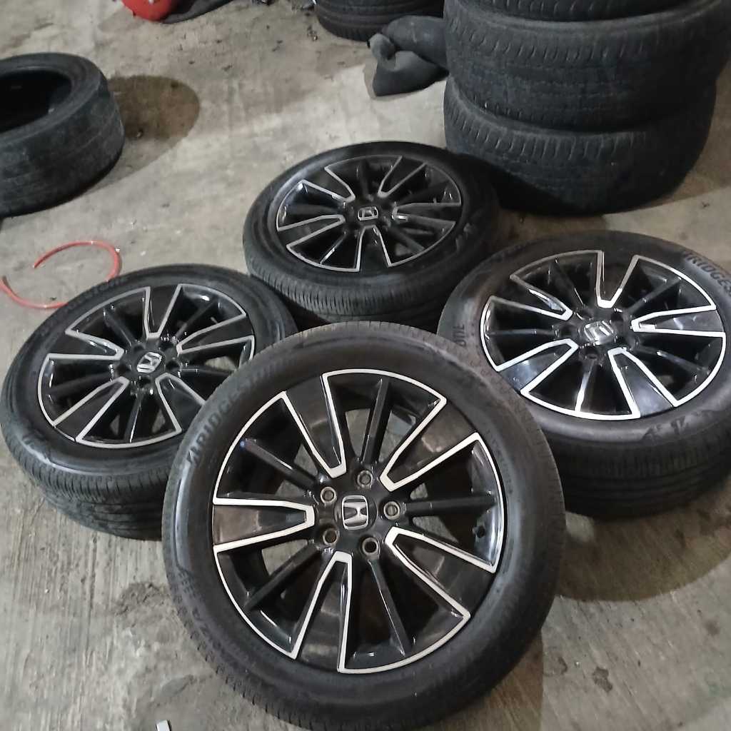 VELG MOBIL SECOND ORIGINAL STD WRV RING 17 LEBAR 7 BAUT PCD 5X114 B/P PAKET BAN BRIDGESTONE 215 55 R