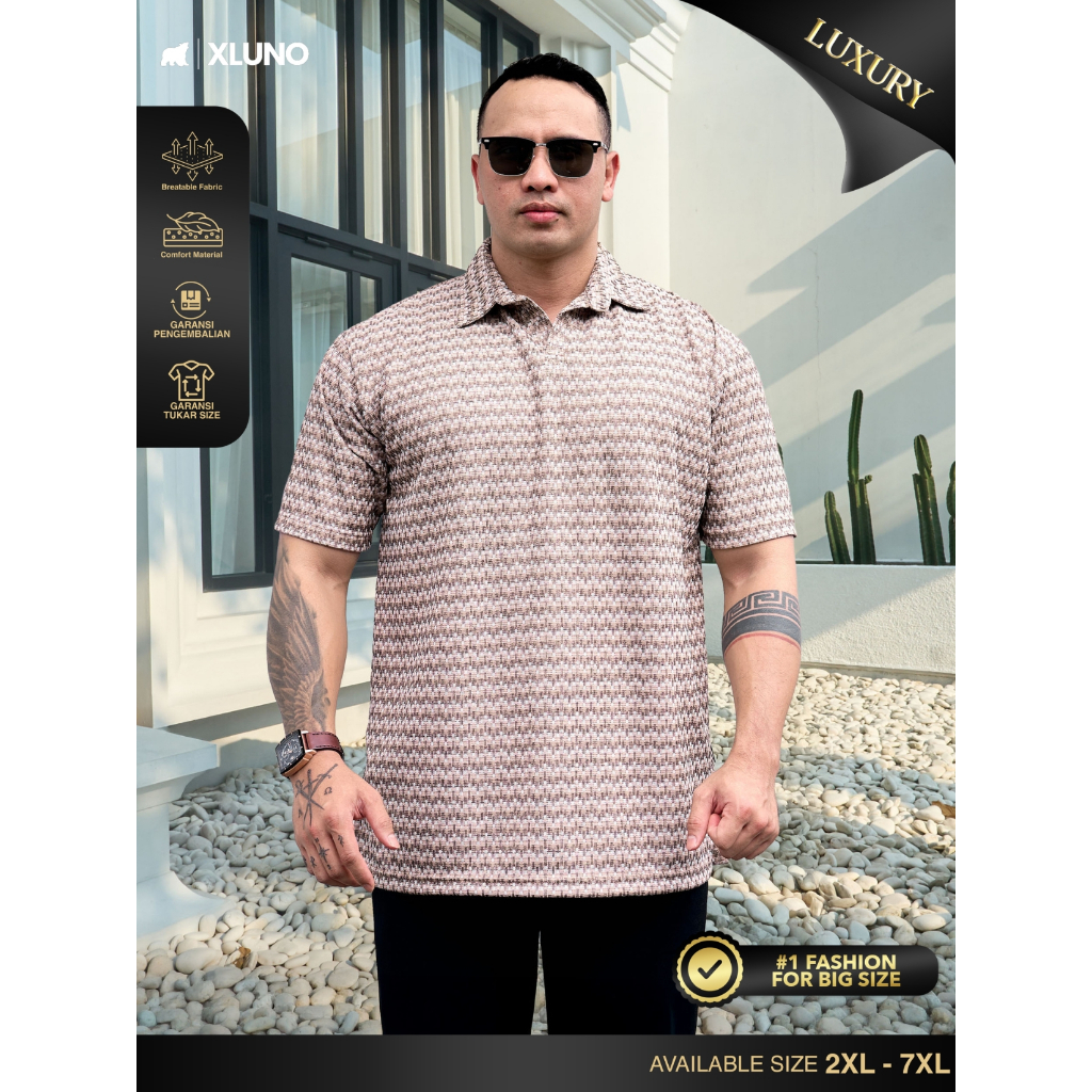 XLUNO Ethical Polo Moccachino Baju Polo Pria Jumbo Knit Big Size Lengan Pendek