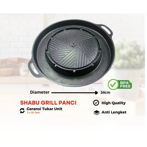 Shabu Grill Pan Bulgogi Pan 2in1 Panggangan BBQ
