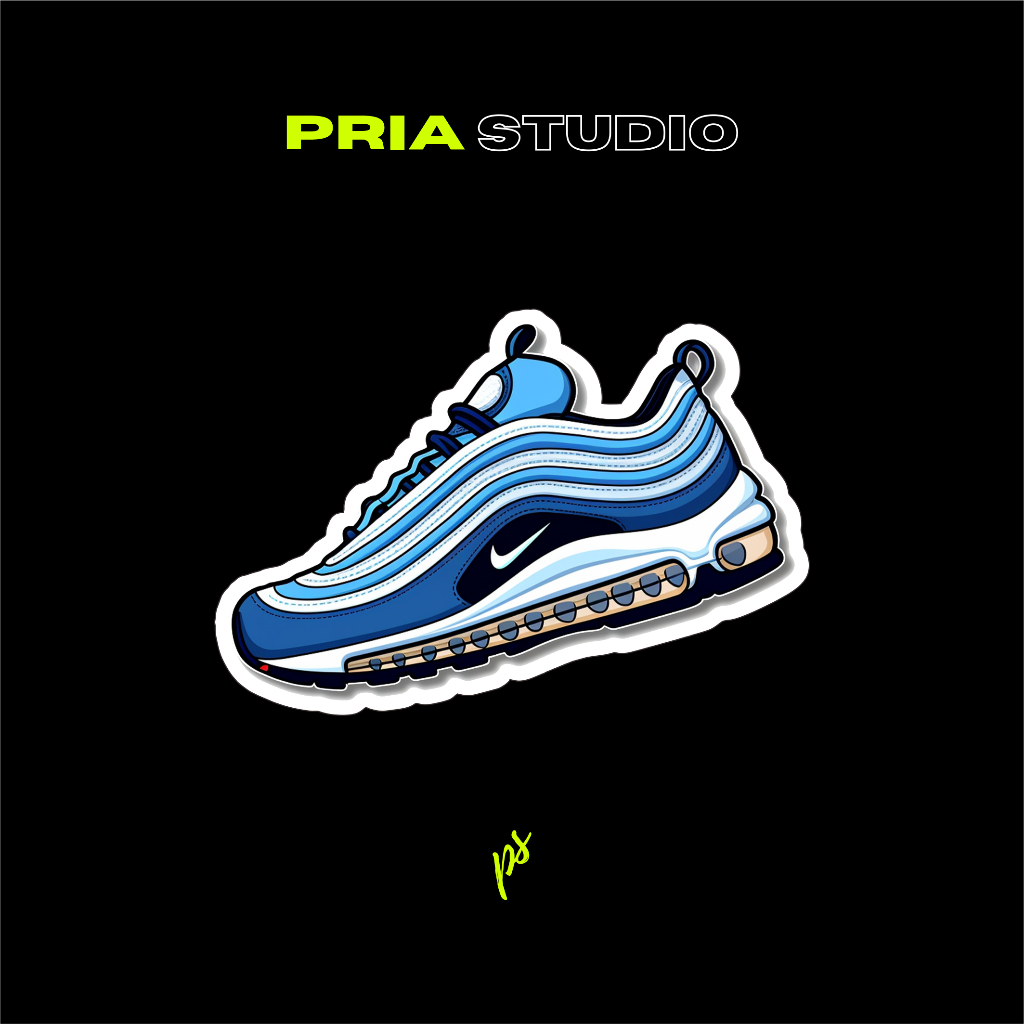 Stiker | Stiker Sneaker | Stiker Sneakers | blue Nike Air Max 97 sneaker