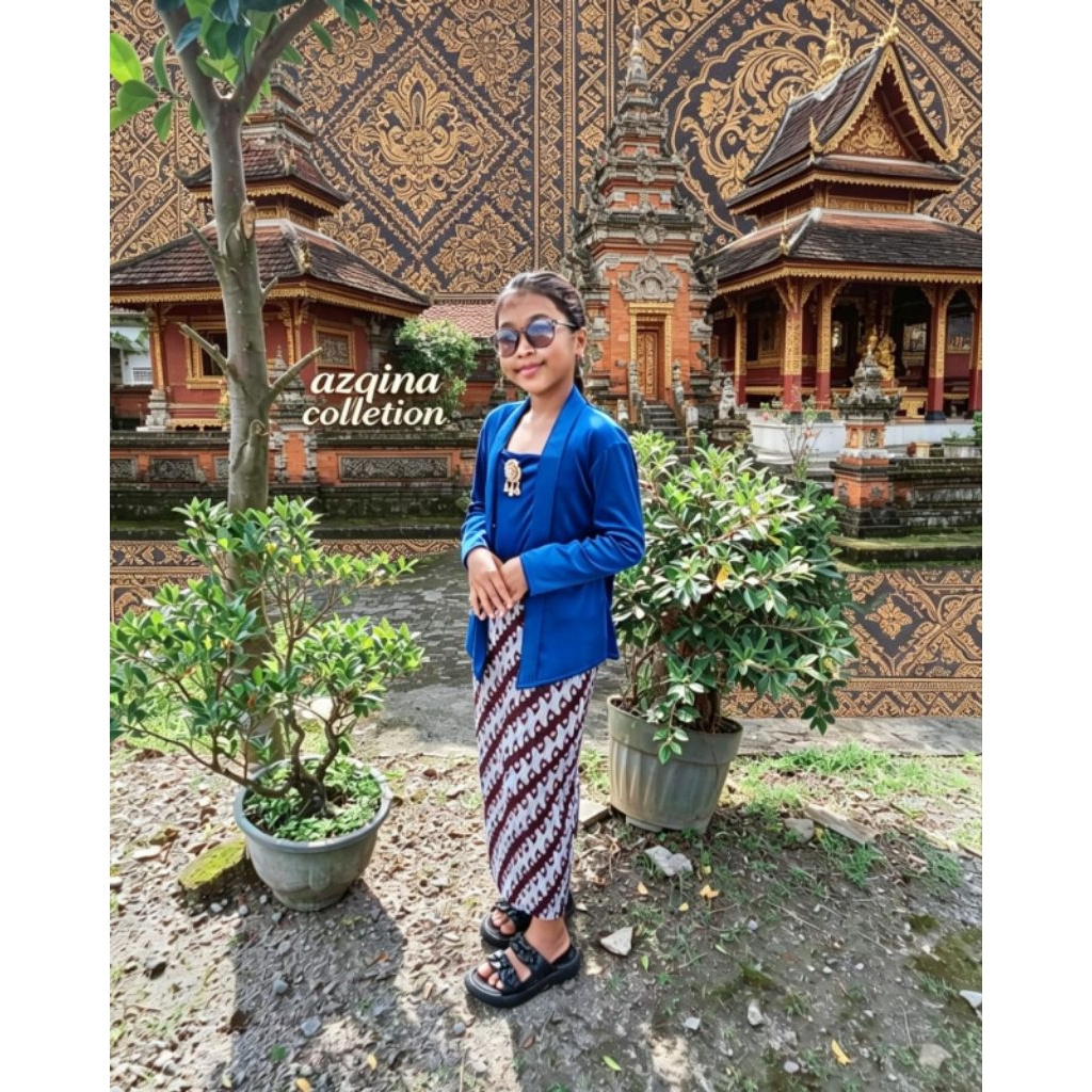 SET KEBAYA  BLUDRU KUTUBARU ANAK PEREMPUAN (atasan+rok plisket)