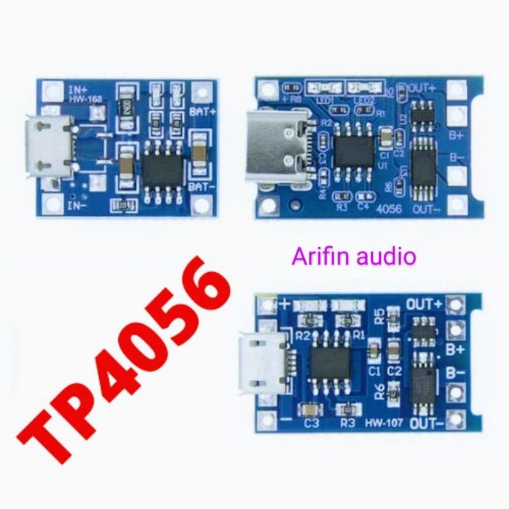 Arifin audio - TP4056 Modul Papan Pcb Charger 3.7-4.2V 1A Micro Type C