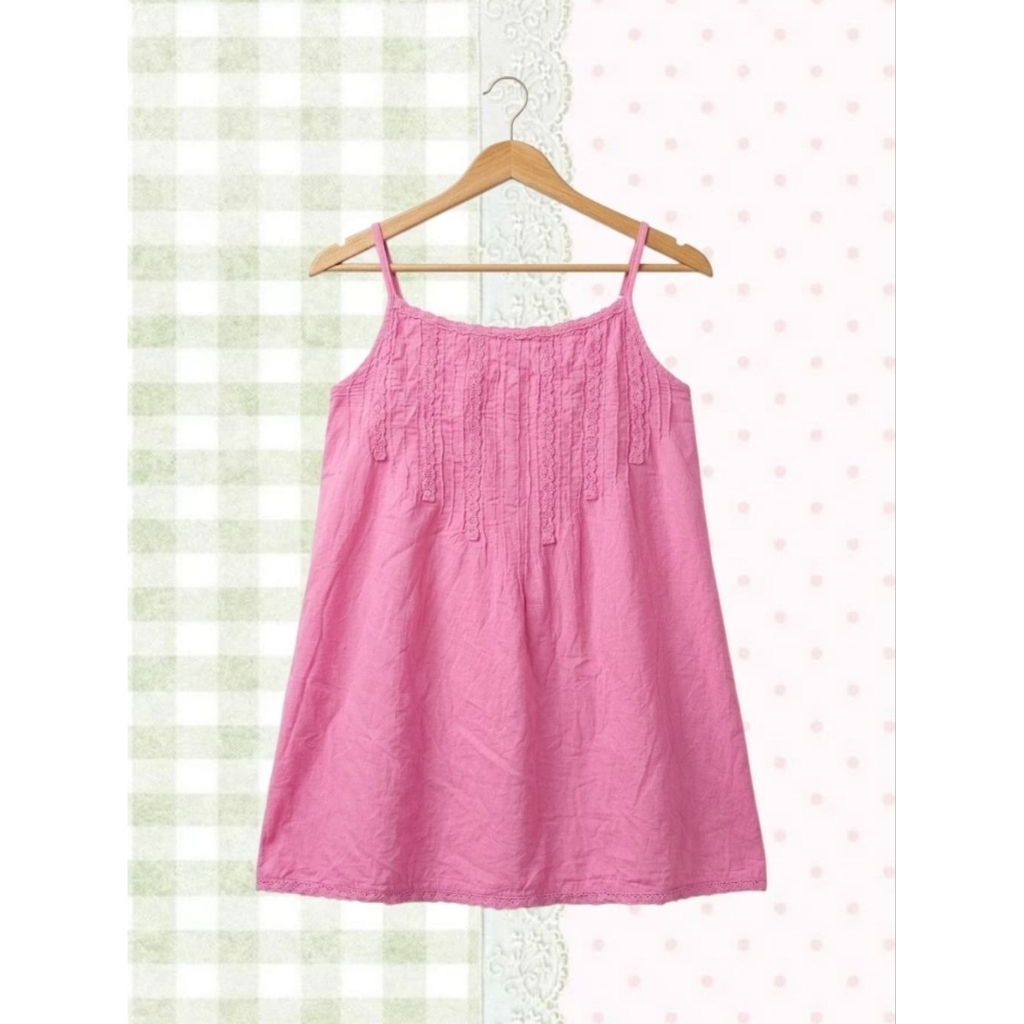 Kawai Coquette Baby Doll Embroidery Pink Tank Top Shoujo Style Princesscore