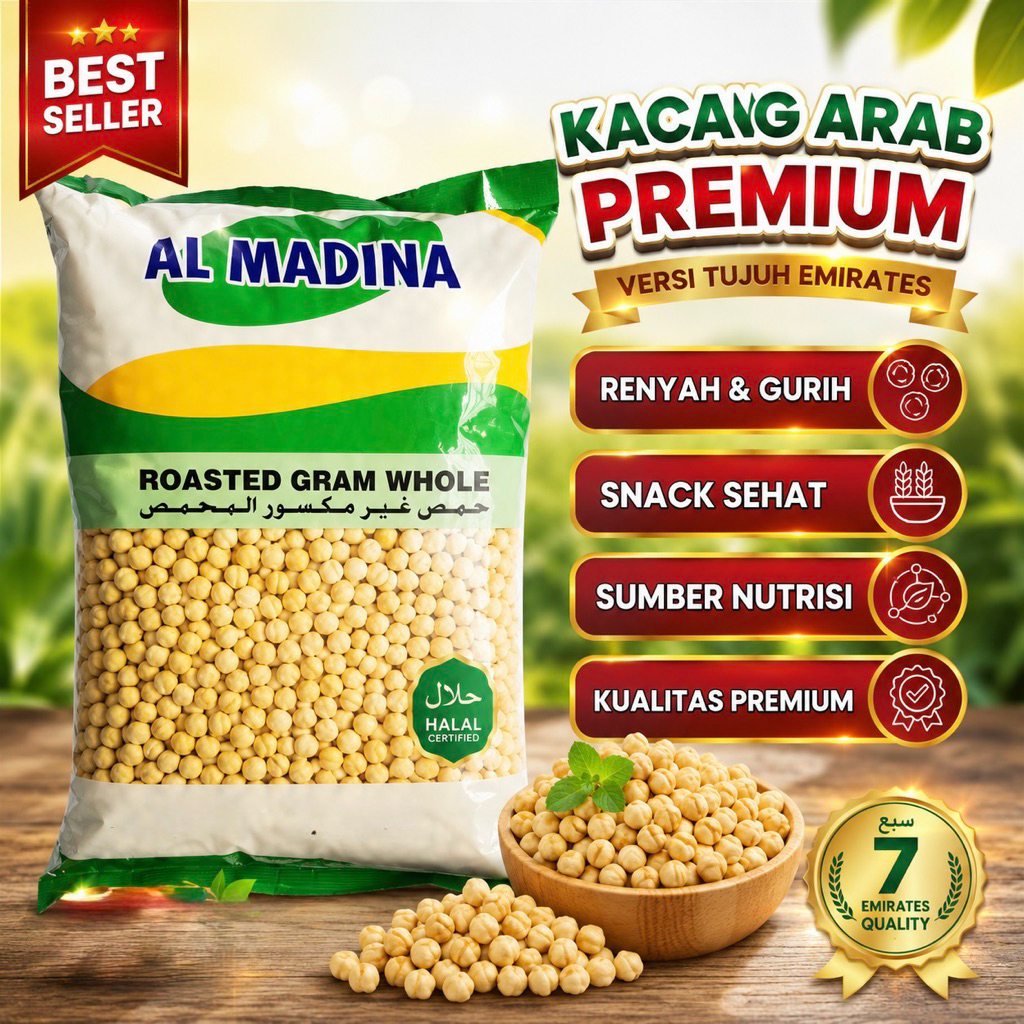 Kacang Arab 1 Kg Original Al Madina Premium | Kacang Arab India | Kabuli | Chickpea Original
