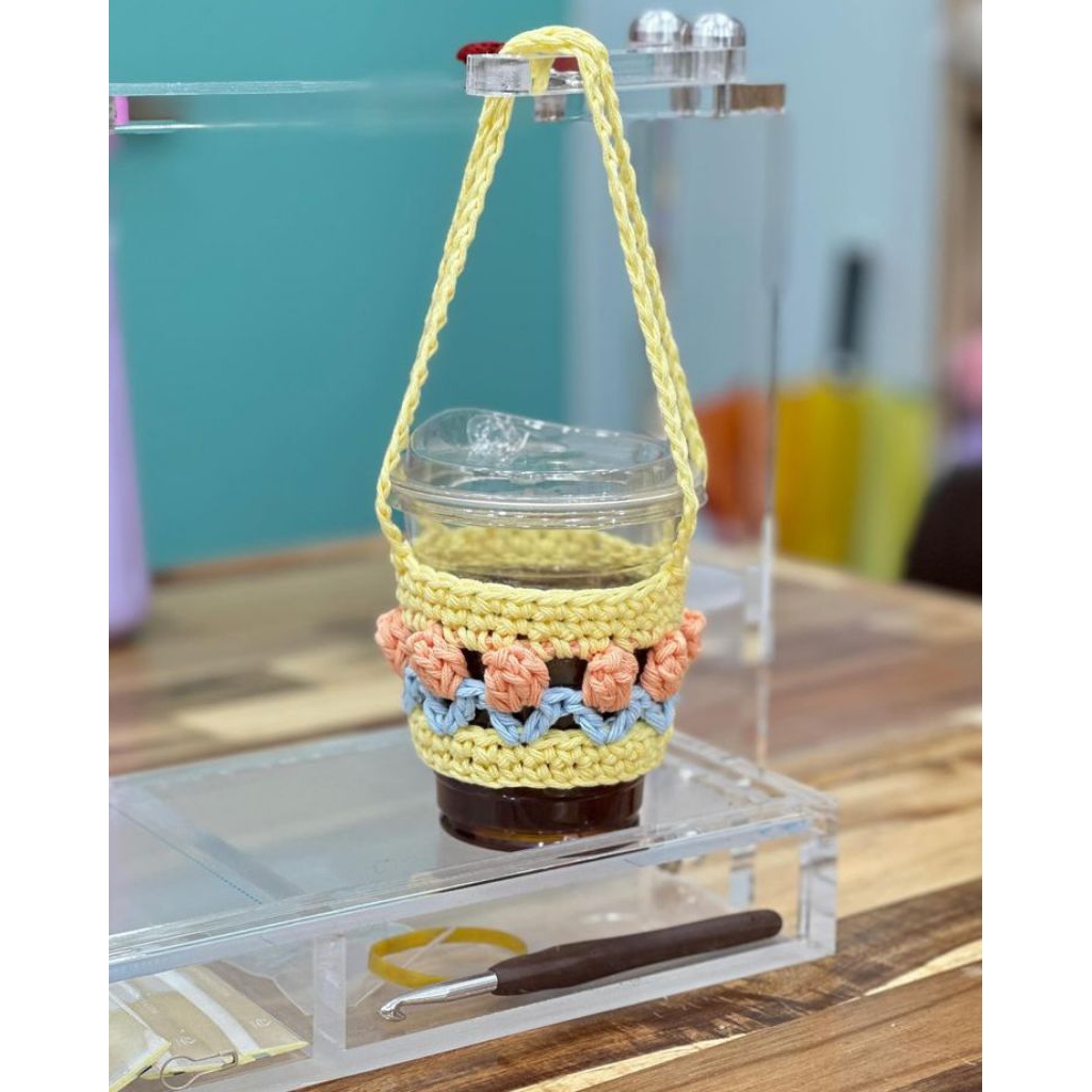 Cup Holder Rajut // Cup Holder // Cup Holder Rajut Bunga Aesthetic // Tentengan Botol Minum
