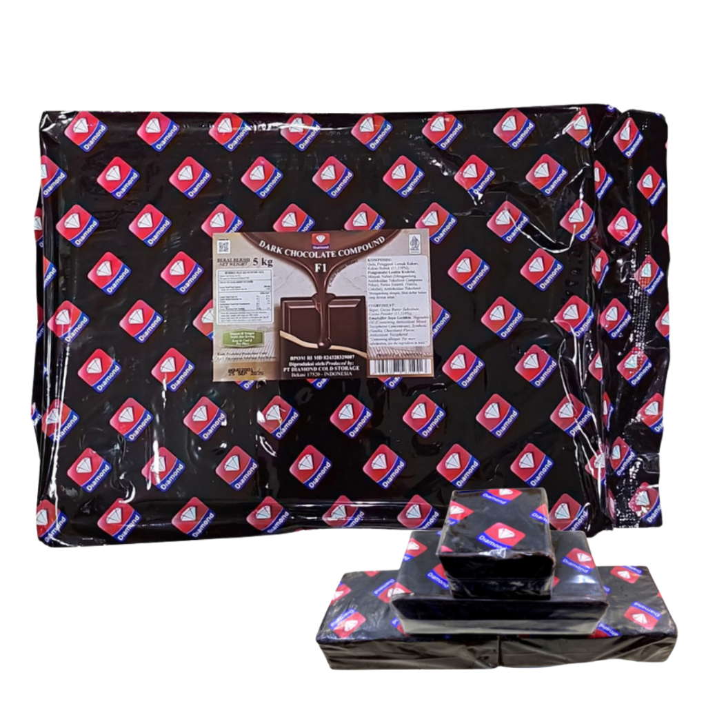 Diamond F1 Dark Chocolate Compound 5kg / Diamond F1 Coklat Batang 5kg
