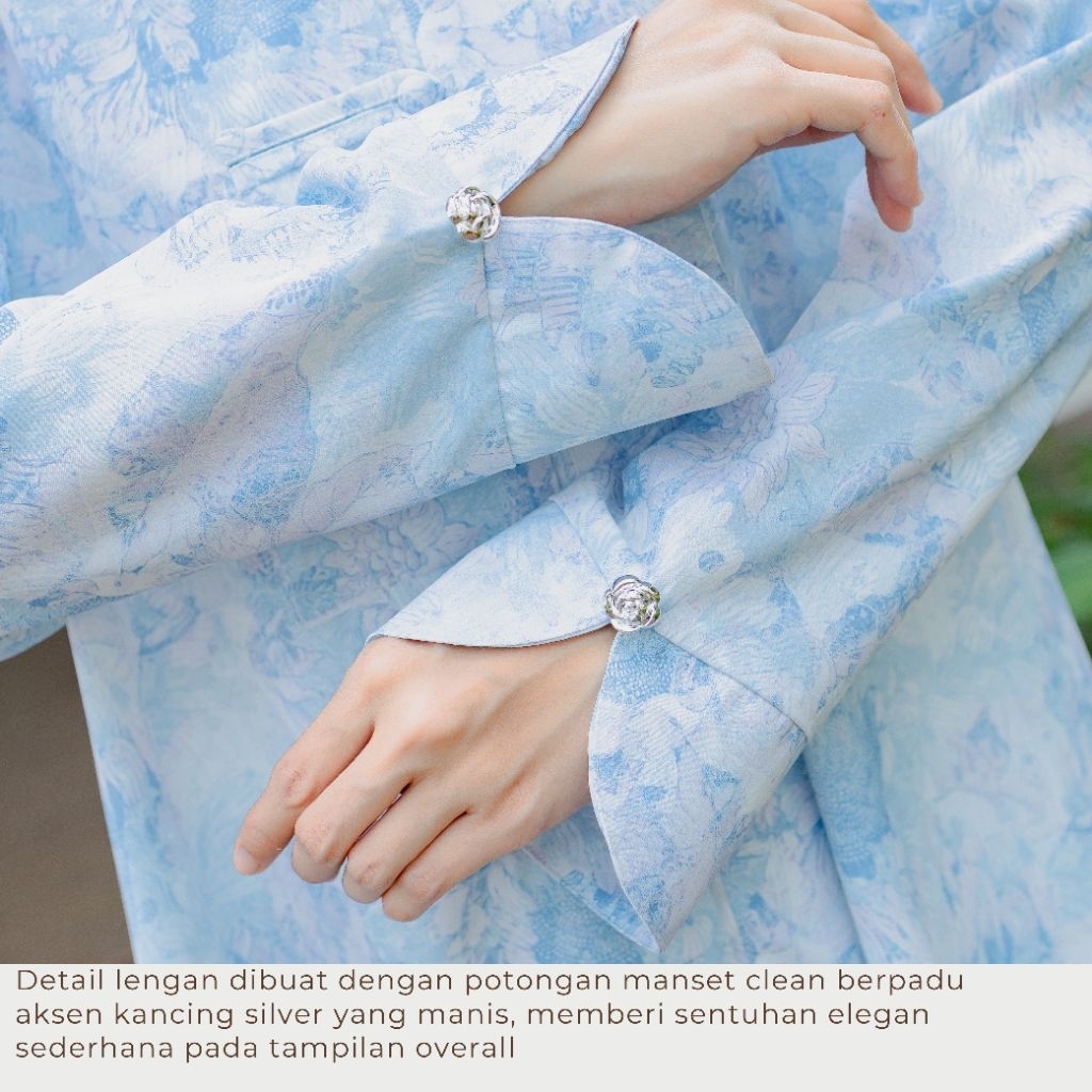 Tunik cheongsam | atasan tunik wanita | tunik motif floral | tunic cheongsam | tunik cheongsam lebar