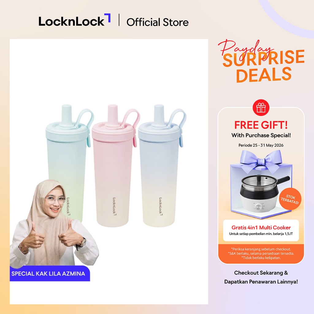 [Kak Lila] LocknLock Milk Tea Ceramic Coating Tumbler 720ml - LHC4369