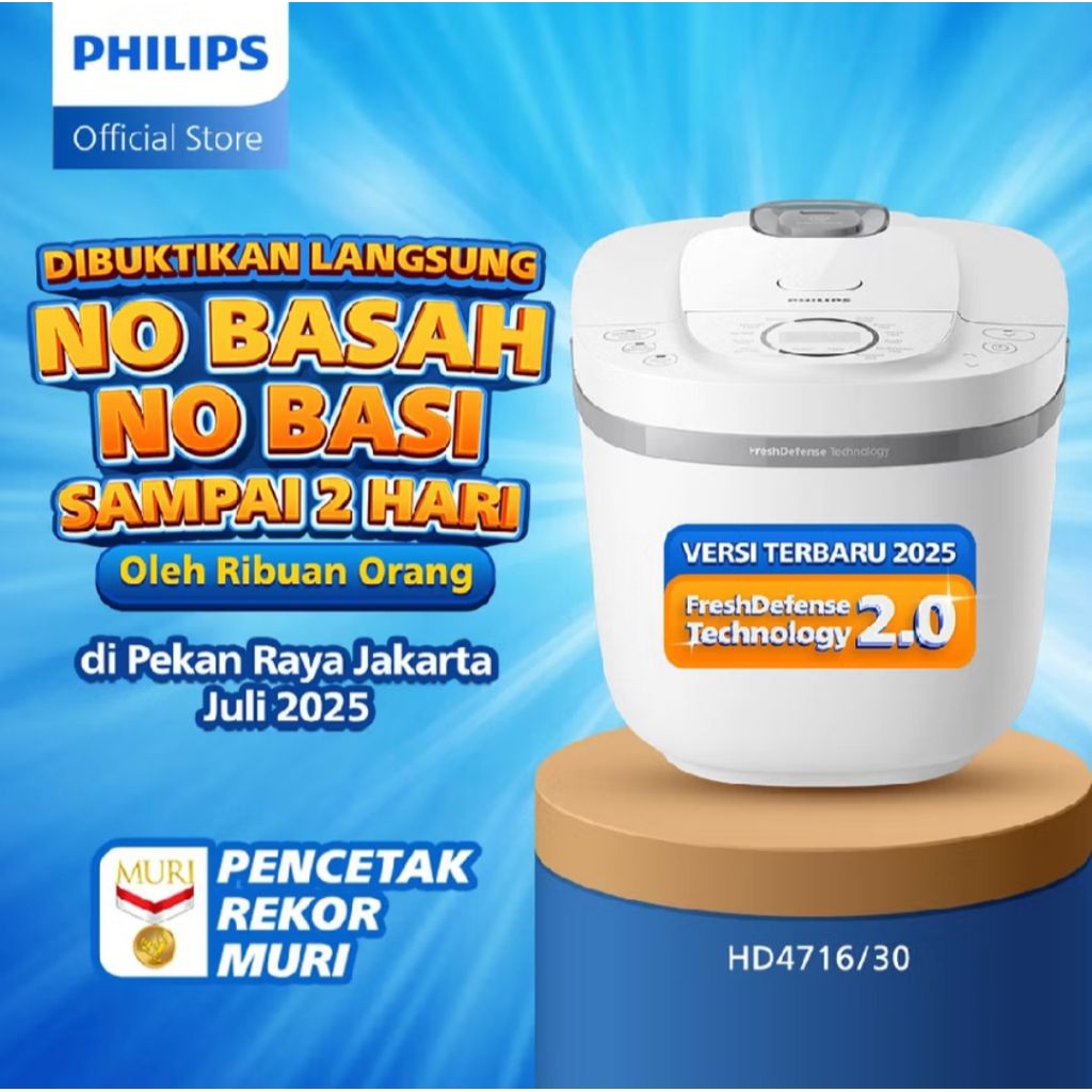Rice Cooker Philips 1.8L - 3000 Digial Series HD4716