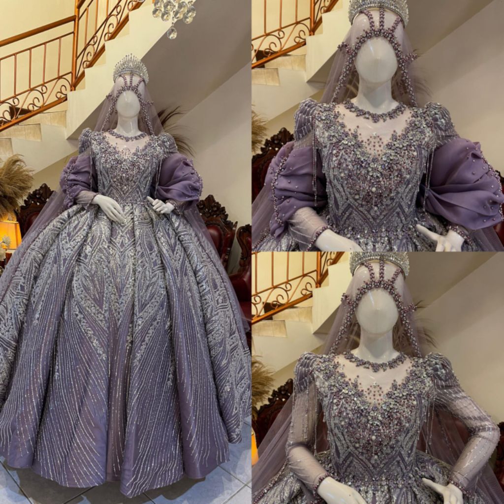 Ballgown Pengantin | Gaun Pengantin Lengan Organza | Gaun pengantin | Gaun Pengantin Luxury | Gaun p