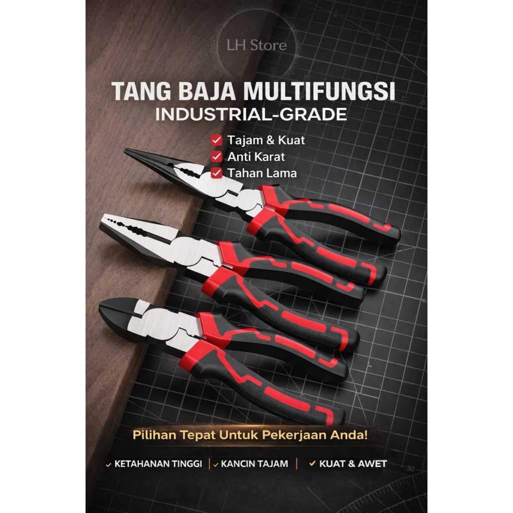 Delixi Tang Kombinasi Tang Potong Tang Lancip 6 Inch ~ LHS