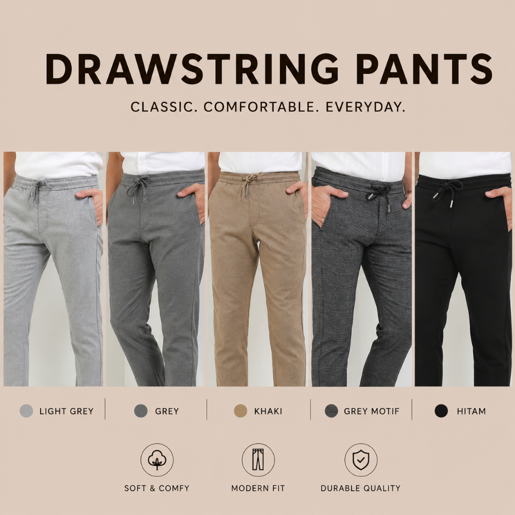 Andrew Smith Celana Panjang Fashion Drawstring Fit Pria