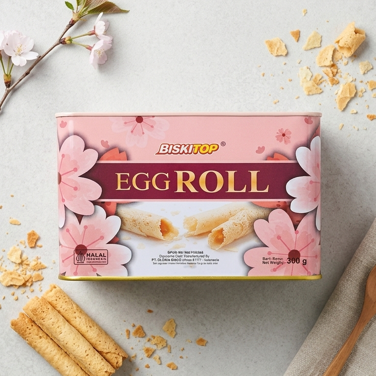 BISKITOP Egg Roll Kaleng 300gr