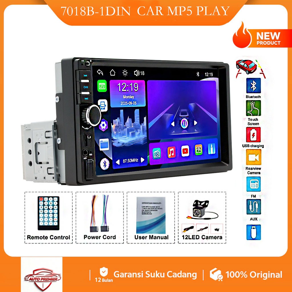 7018 / 7010 Single Din Car MP5 Player, Bluetooth MP4/MP5 All-in-One Unit, Reversing Image & Phone Li