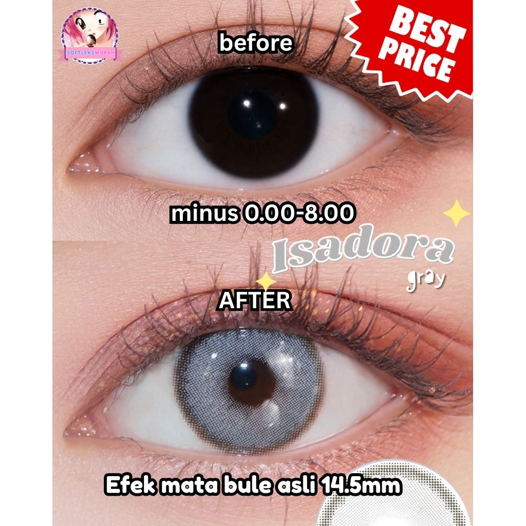 [softlens gray] softlens abu abu arabian look 14.5mm Isadora gray softlens 14.5mm arabian 1 tone fie