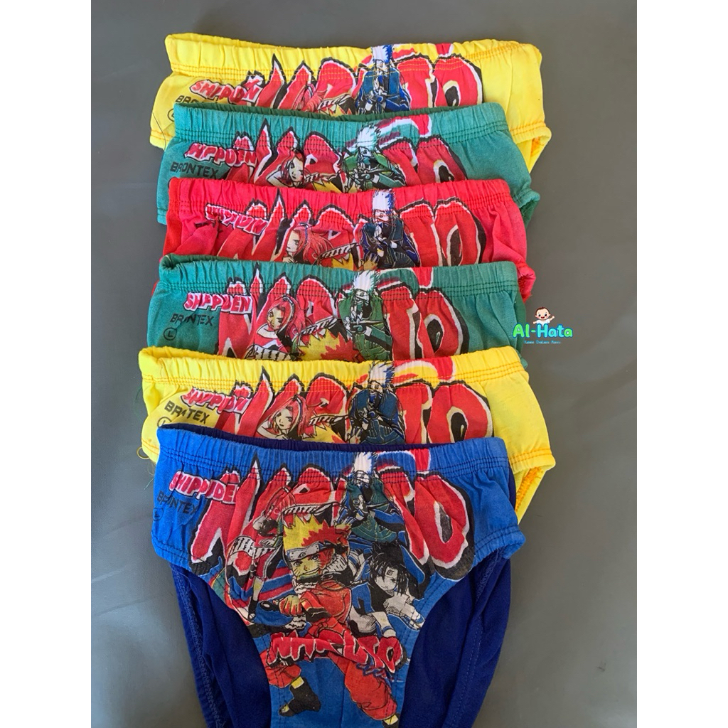 3 pcs CD Celana dalam anak cowo Motif Naruto Bahan adem menyerap keringat