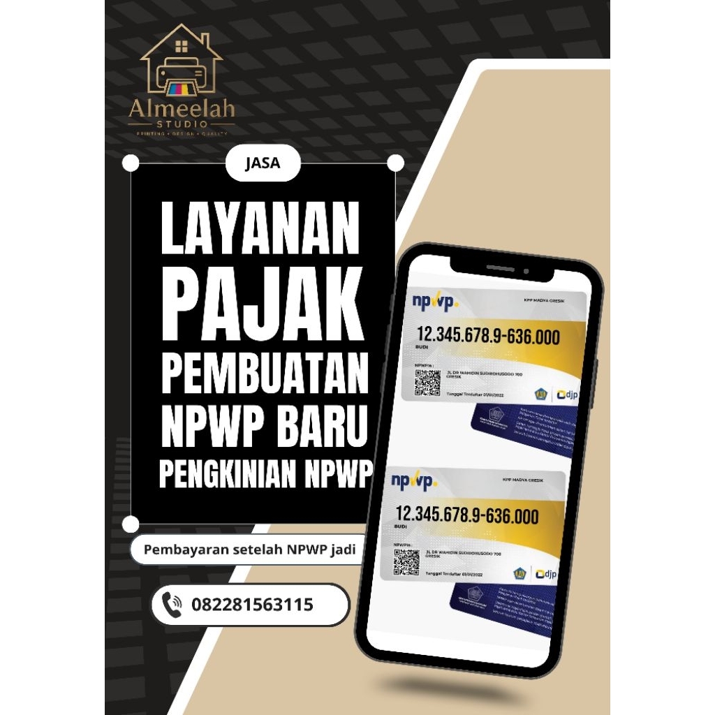 Jasa pembuatan npwp + cetak pvc card