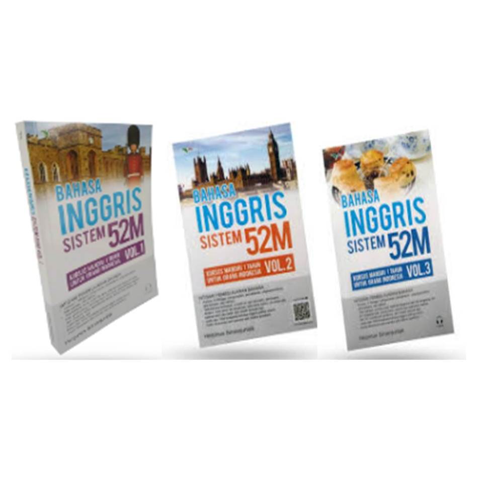 BUKU ORIGINAL Bahasa Inggris Sistem 52 M 1 + CD Bahasa Inggris Sistem 52M Volume 2 + Audio , Bahasa 