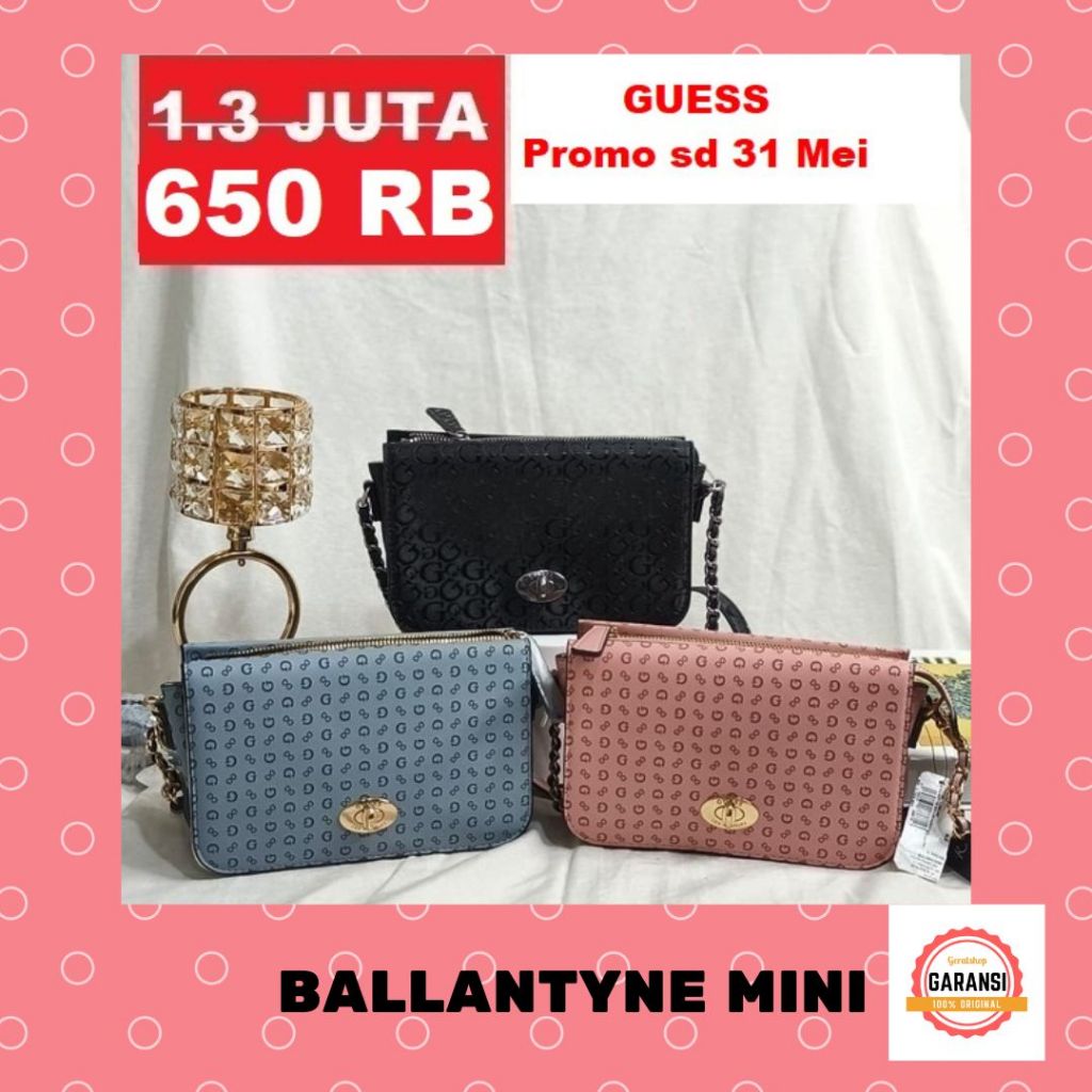 Tas Guess seri BALLANTYNE MINI FLAP sling bag 100% Original Store