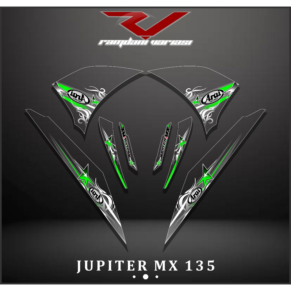 STRIPING TRANSPARAN JUPITER MX 135 NEW/STIKER VARIASI MX 135 NEW MTF ARAI