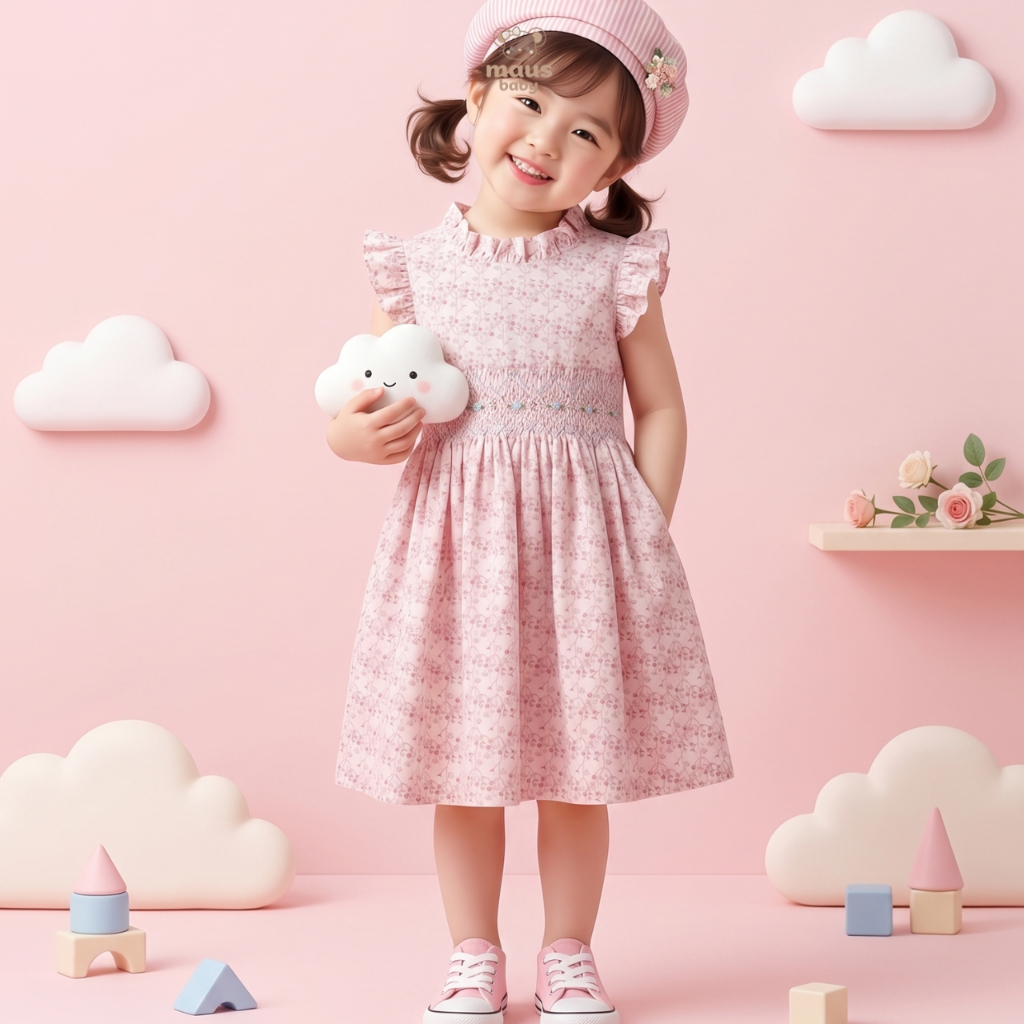Maus Baby Charlotte Smocked Dress  | Dress Anak Perempuan Salem
