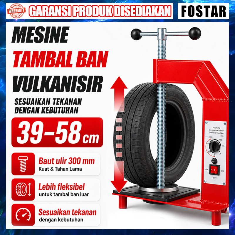 Mesin Tambal Ban Listrik Vulkanisir Otomatis Alat Press Ban Panas 140-165°C Mesin Perbaikan Ban Moto