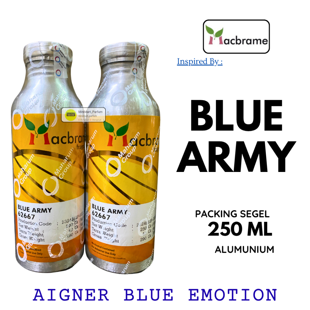 Bibit Parfum MACBRAME BLUE ARMY ( AIGNER BLUE EMOTION ) 250 ML SEGEL Alumunium