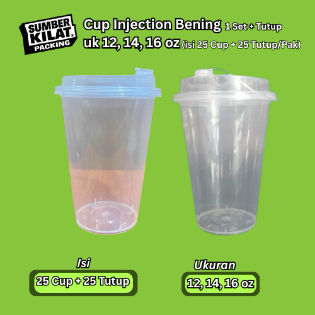 GELAS CUP INJECTION + TUTUP | THINWALL CUP INJECTION | CUP INJECTION + TUTUP | INJECTION LENGKAP | G