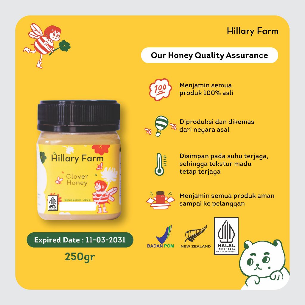 Hillary Farm Clover Honey (250gr)